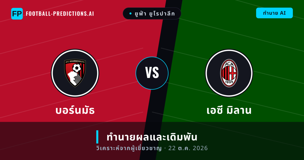 บอร์นมัธ พบ เอซี มิลาน — ทำนายผลและพรีวิวการแข่งขัน