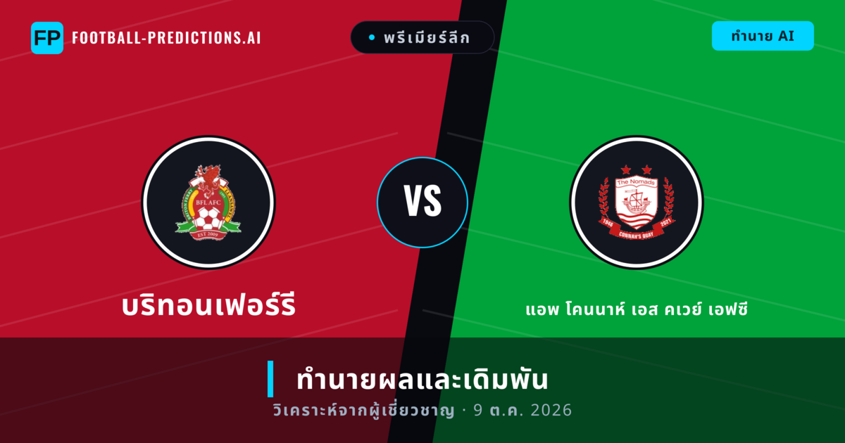 บริทอนเฟอร์รี พบ แอพ โคนนาห์ เอส คเวย์ เอฟซี — ทำนายผลและพรีวิวการแข่งขัน