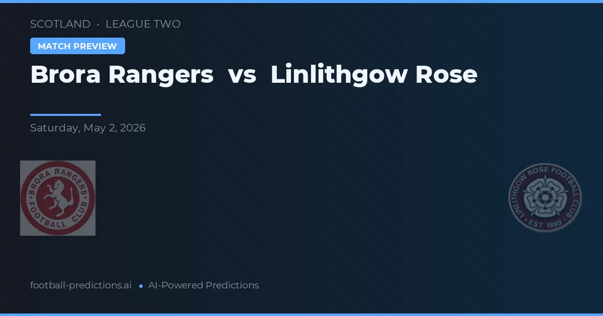Brora Rangers vs Linlithgow Rose — hula at preview ng laban