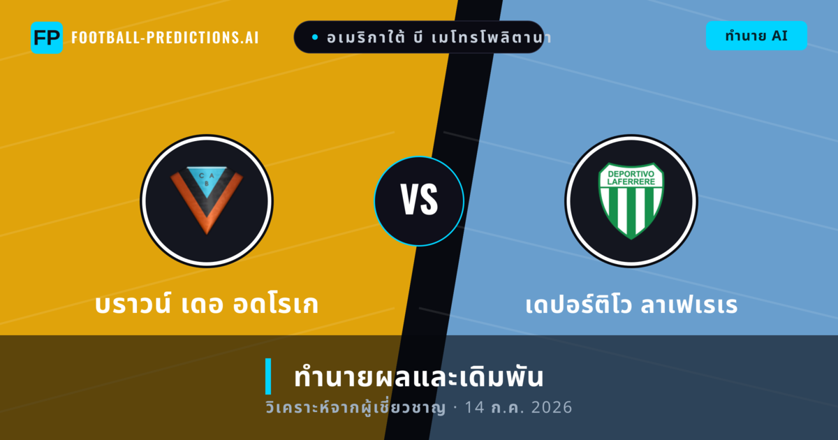 บราวน์ เดอ อดโรเก พบ เดปอร์ติโว ลาเฟเรเร — ทำนายผลและพรีวิวการแข่งขัน