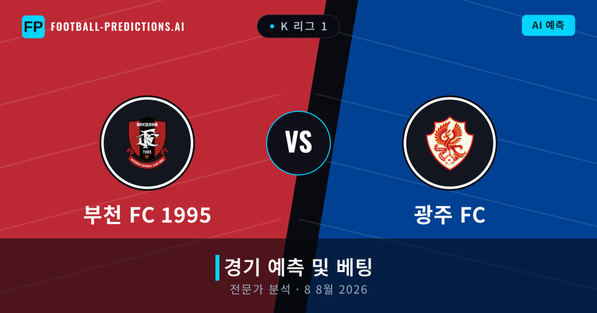 부천 FC 1995 대 광주 FC — 경기 예측 및 프리뷰