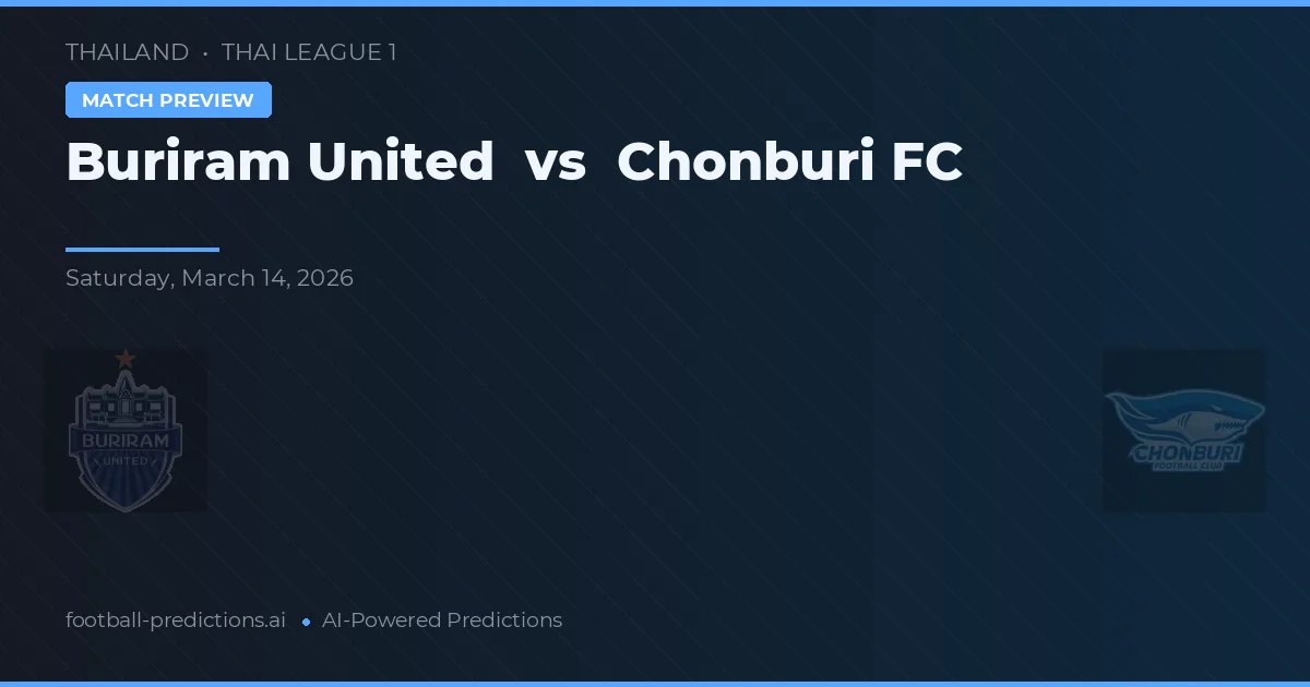 Buriram United vs Chonburi FC — pronostico e anteprima del match