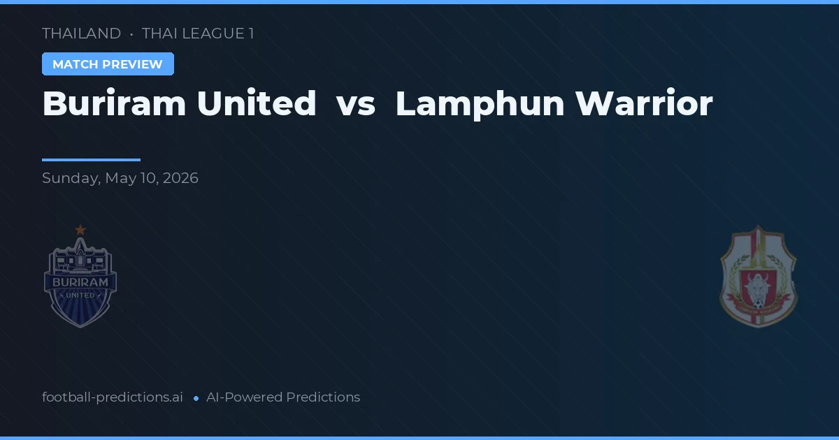 Buriram United vs Lamphun Warrior — match prediction & preview