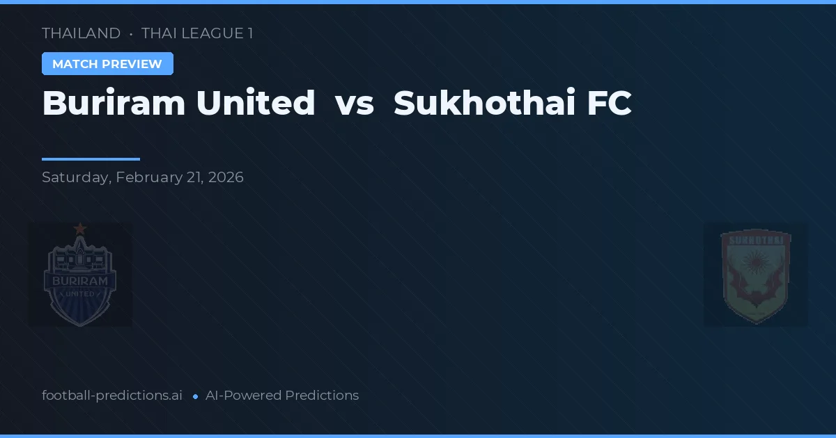 Buriram United vs Sukhothai FC — match prediction & preview