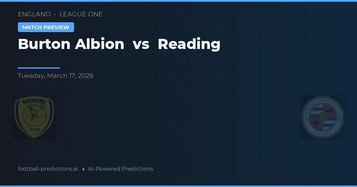 Burton Albion vs Reading — pronostic et avant-match