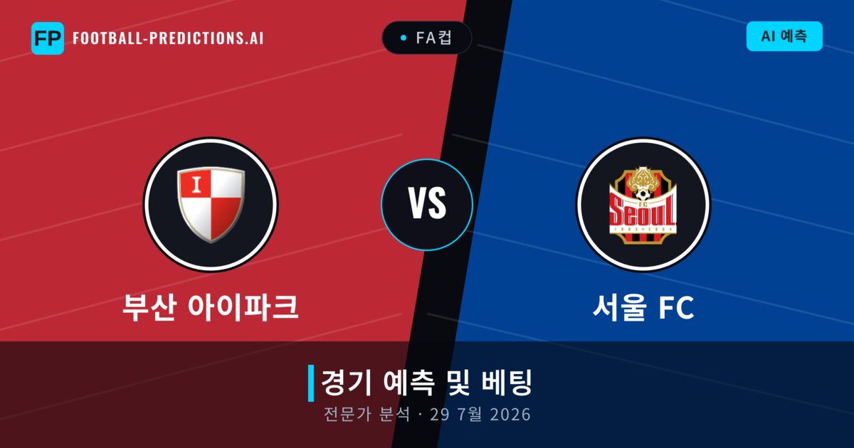 부산 아이파크 대 서울 FC — 경기 예측 및 프리뷰
