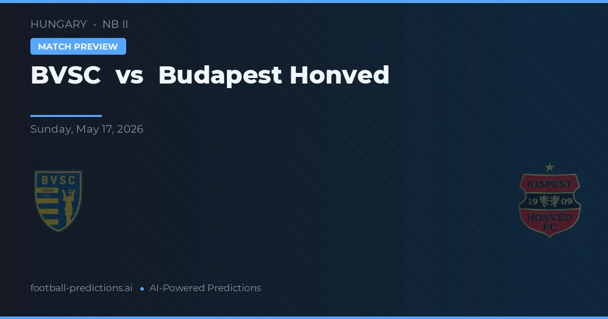 BVSC vs Budapest Honved — match prediction & preview