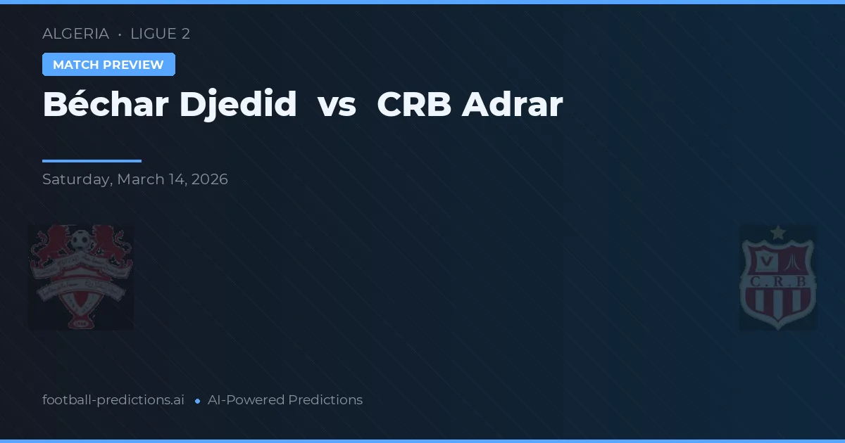 Béchar Djedid vs CRB Adrar — prediksi dan pratinjau pertandingan