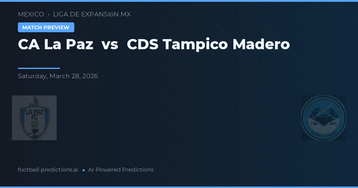 CA La Paz vs CDS Tampico Madero — Prognose und Spielvorschau
