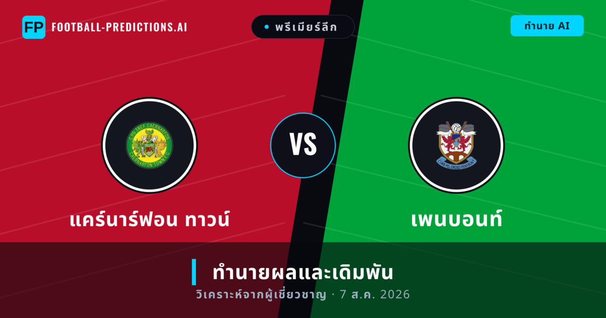 แคร์นาร์ฟอน ทาวน์ พบ เพนบอนท์ — ทำนายผลและพรีวิวการแข่งขัน