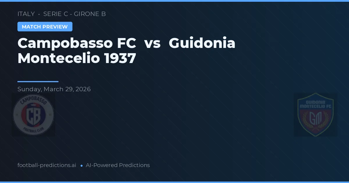 Campobasso FC vs Guidonia Montecelio 1937 — pronostic et avant-match
