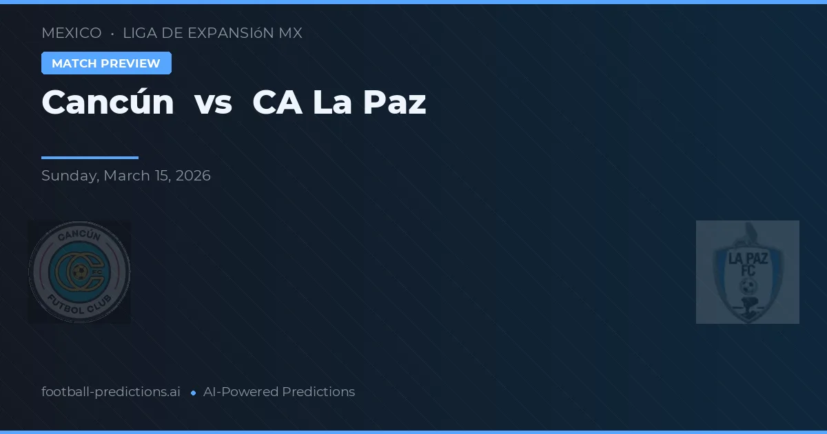 Cancún vs CA La Paz — Prognose und Spielvorschau