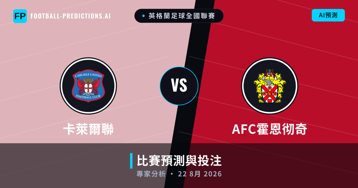卡萊爾聯 vs AFC霍恩彻奇 — 比赛预测和前瞻