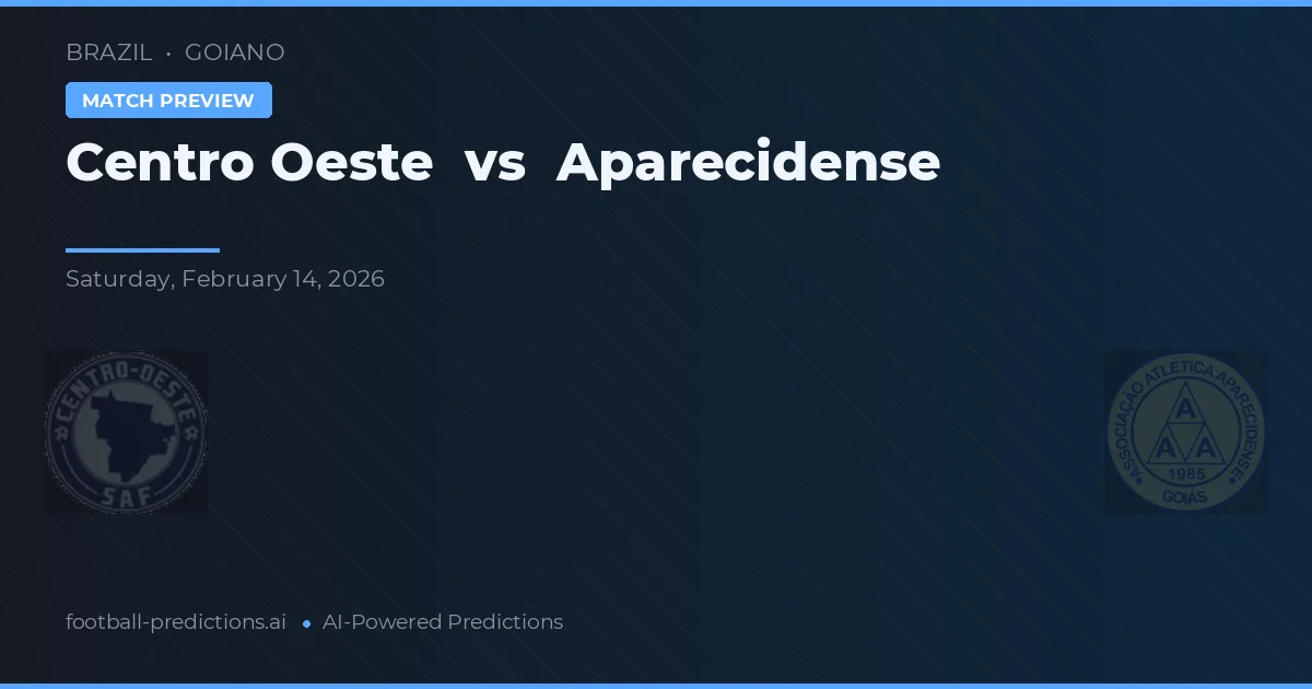 Centro Oeste vs Aparecidense — hula at preview ng laban