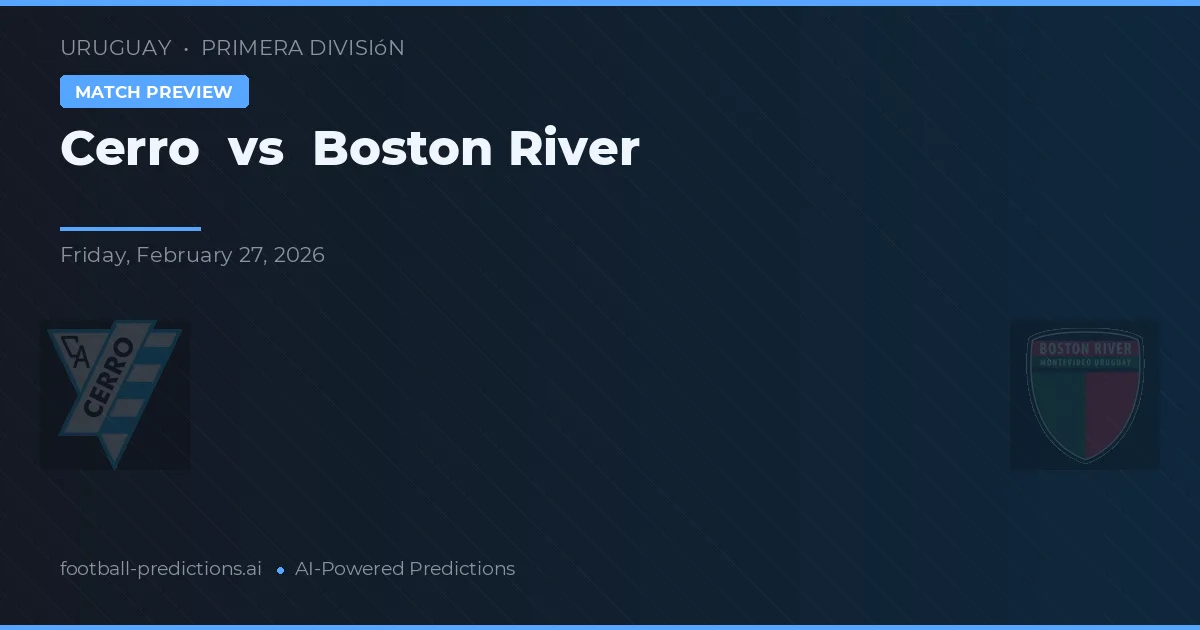 Cerro vs Boston River — match prediction & preview