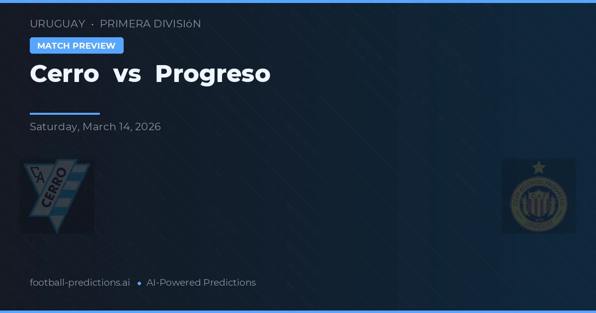 Cerro vs Progreso — prediksi dan pratinjau pertandingan