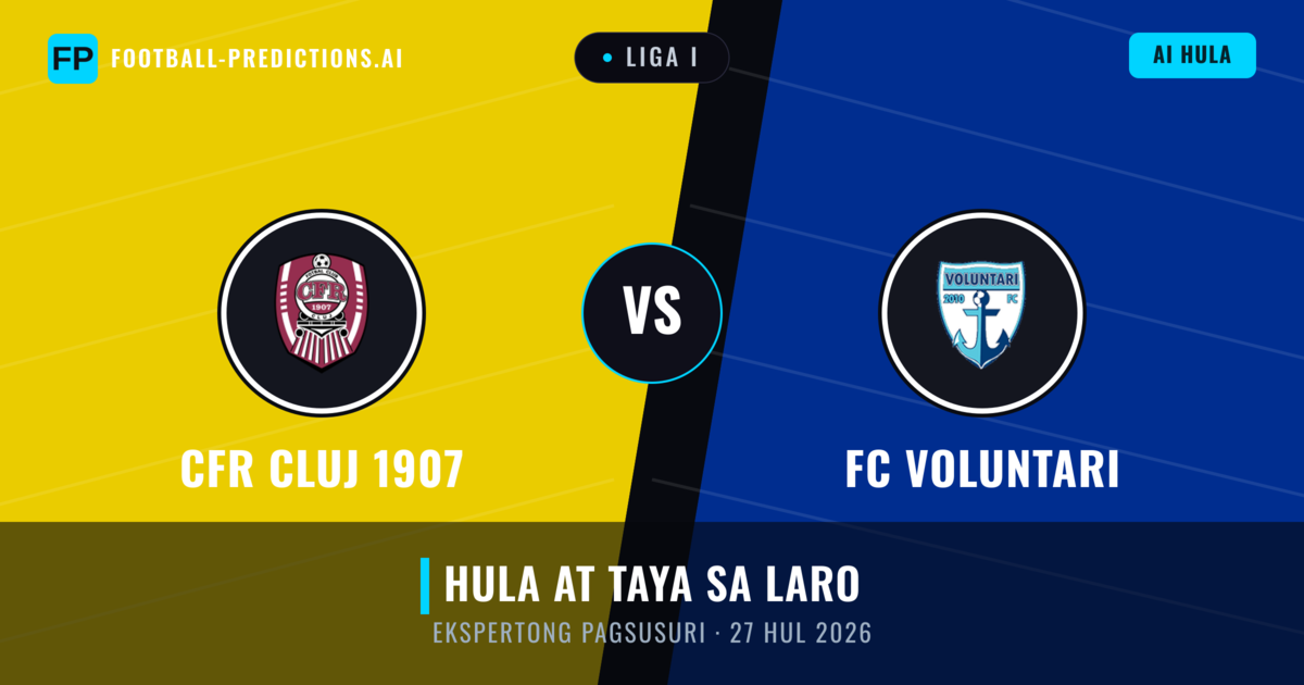 CFR Cluj 1907 vs FC Voluntari — hula at preview ng laban