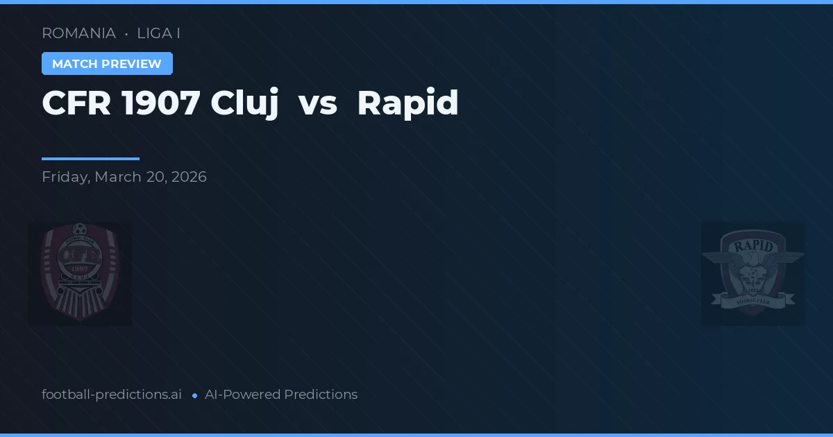 CFR Cluj - Hızlı — maç tahmini ve önizleme