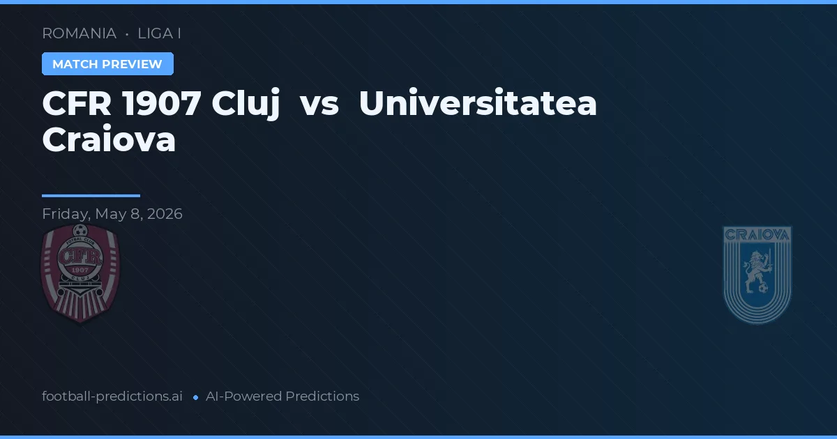 CFR Cluj vs Universitatea Craiova — pronostic et avant-match