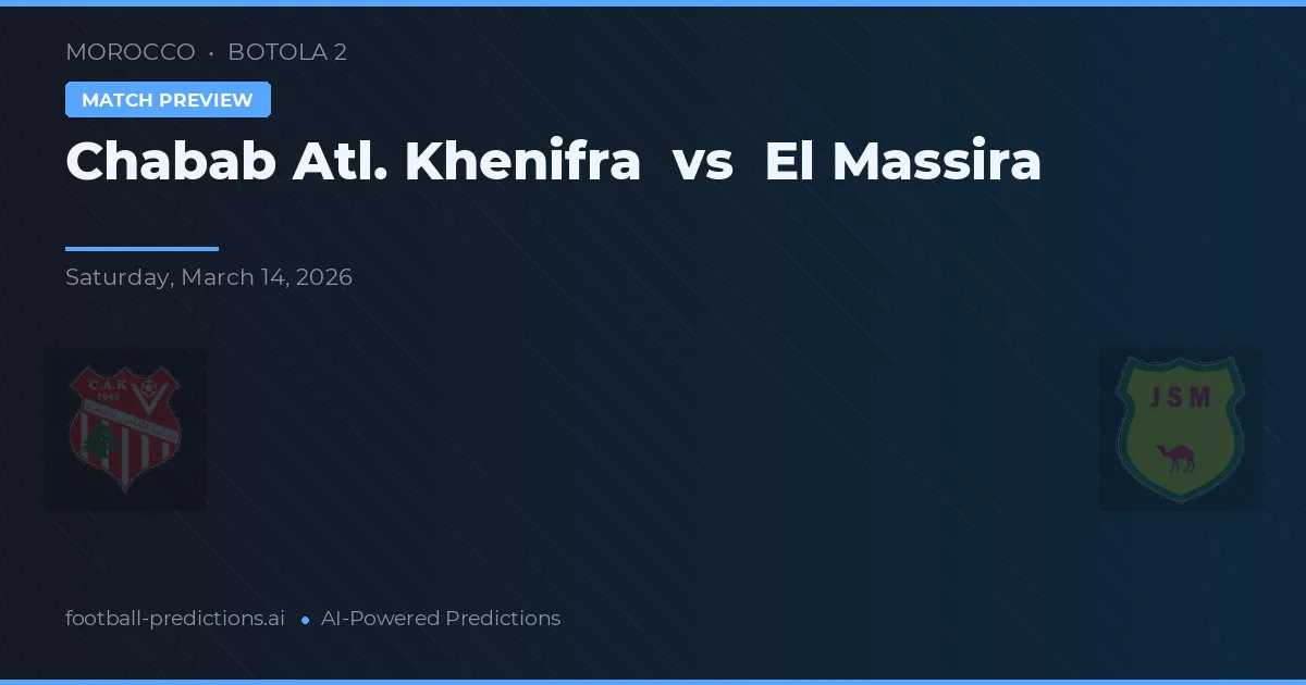Chabab Atl. Khenifra vs El Massira — match prediction & preview