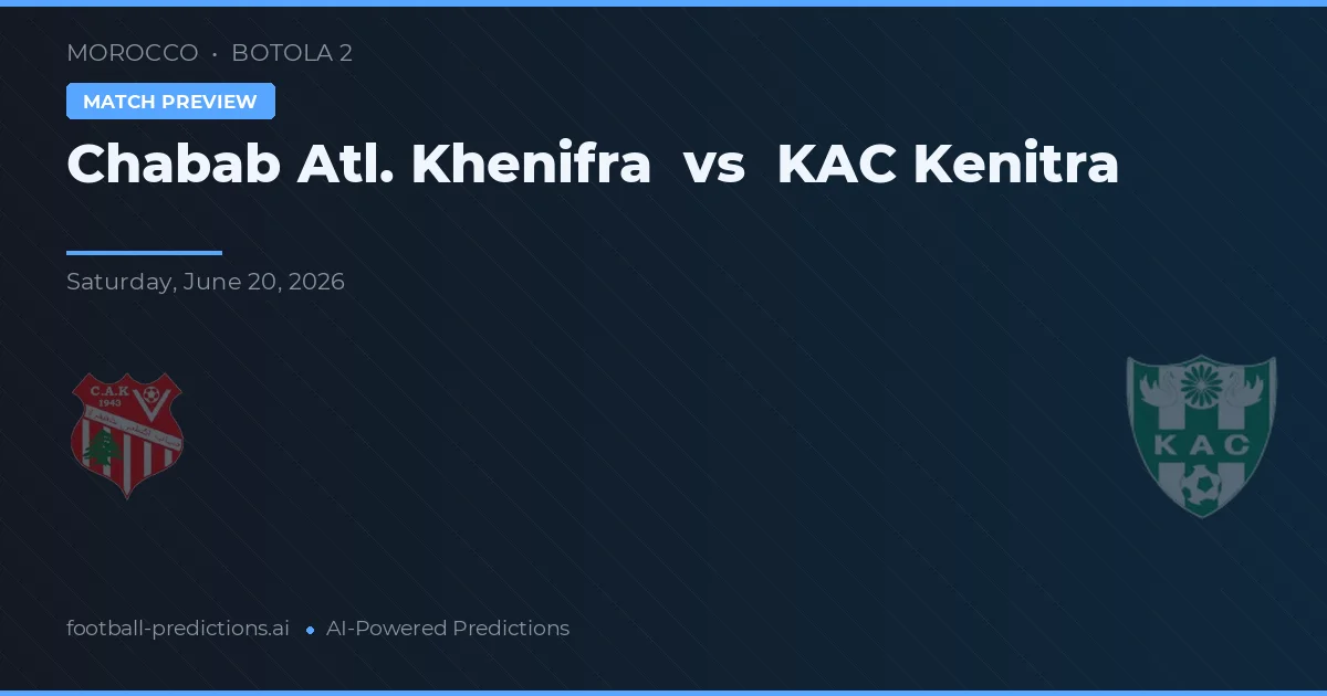 Chabab Atl. Khenifra vs KAC Kenitra — pronostic et avant-match