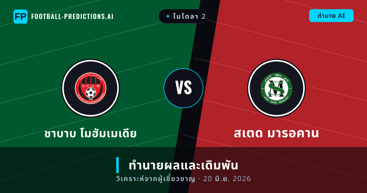 ชาบาบ โมฮัมเมเดีย พบ สเตด มารอคาน — ทำนายผลและพรีวิวการแข่งขัน