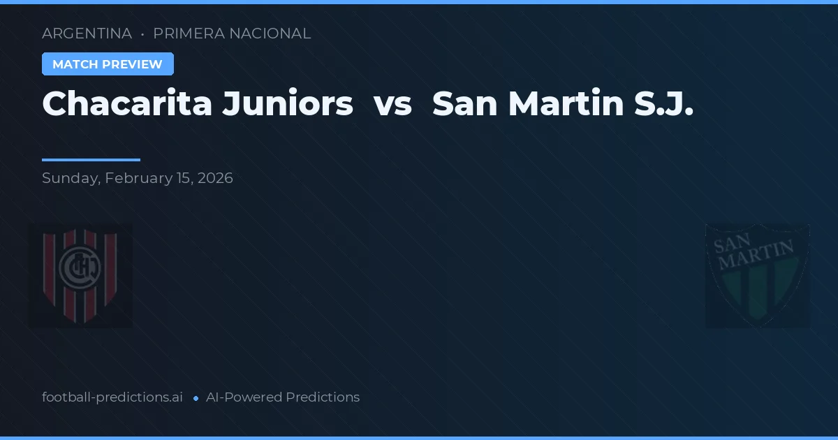Chacarita Juniors vs San Martin S.J. — match prediction & preview