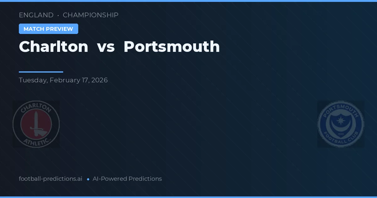 Charlton vs Portsmouth — hula at preview ng laban