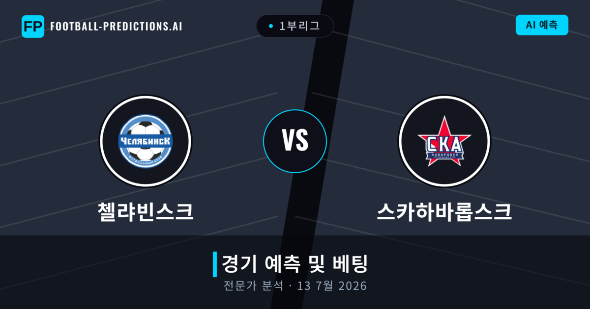 첼랴빈스크 대 스카하바롭스크 — 경기 예측 및 프리뷰