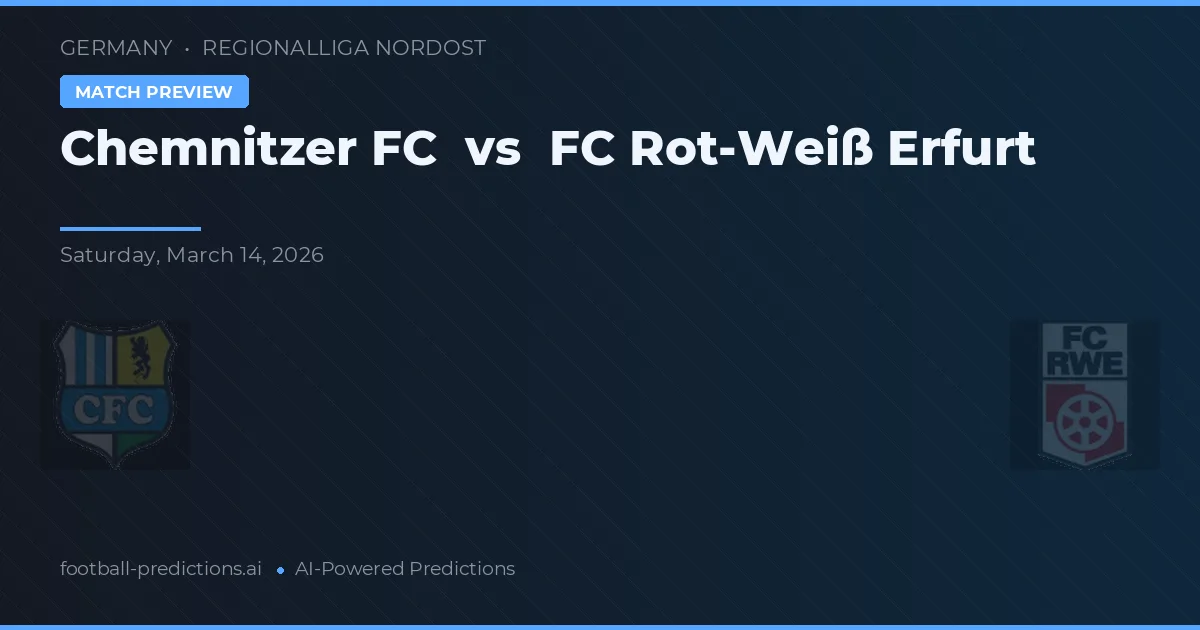 Chemnitzer FC vs FC Rot-Weiß Erfurt — prediksi dan pratinjau pertandingan