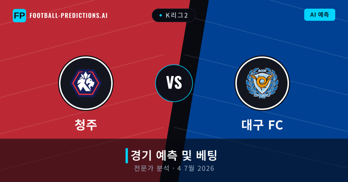 청주 대 대구 FC — 경기 예측 및 프리뷰