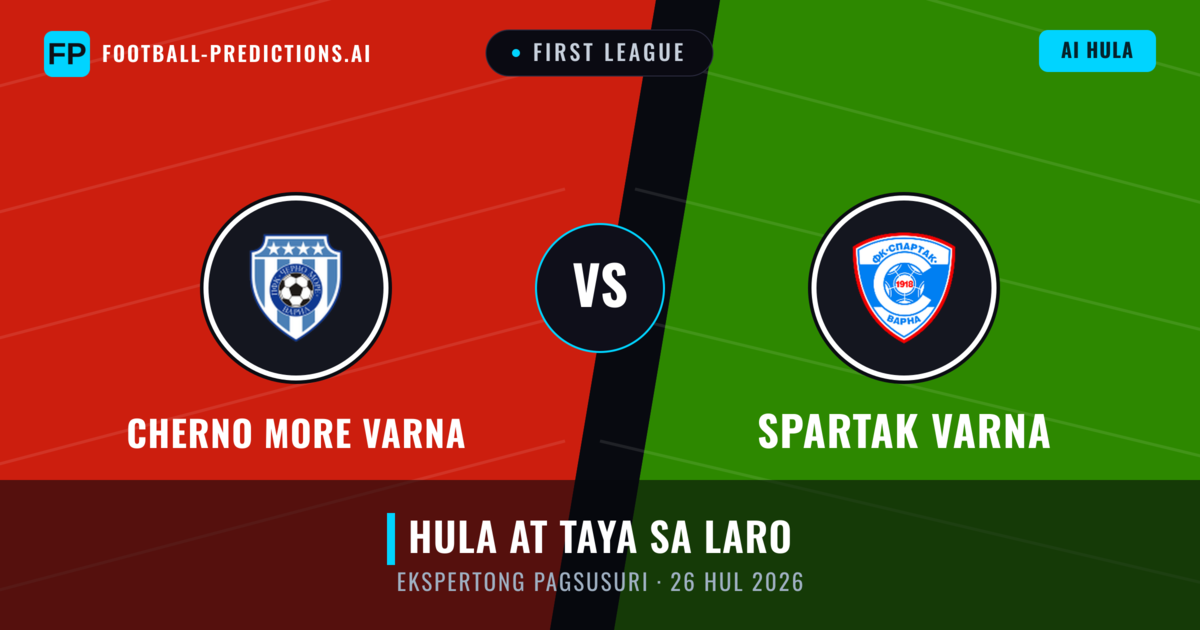 Cherno More Varna vs Spartak Varna — hula at preview ng laban