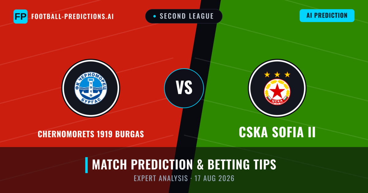Chernomorets 1919 Burgas vs CSKA Sofia II — match prediction & preview