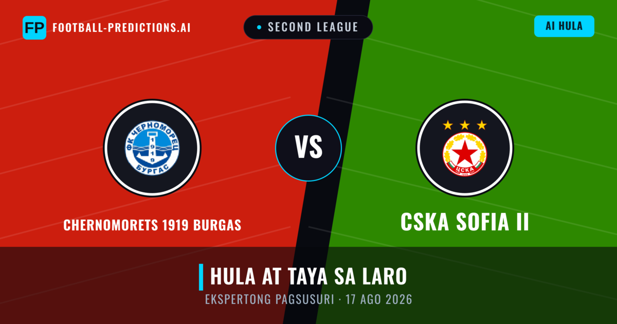 Chernomorets 1919 Burgas vs CSKA Sofia II — hula at preview ng laban