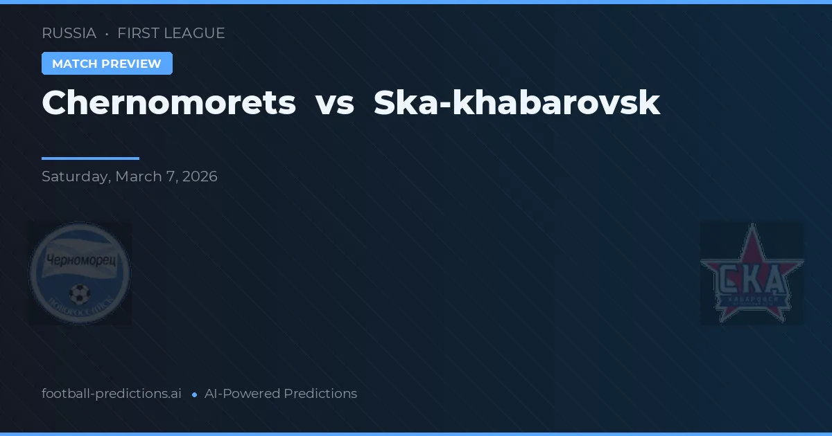 Chernomorets vs Ska-Khabarovsk — pronostic et avant-match