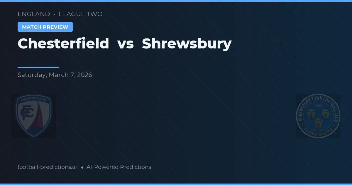 Chesterfield vs Shrewsbury — match prediction & preview
