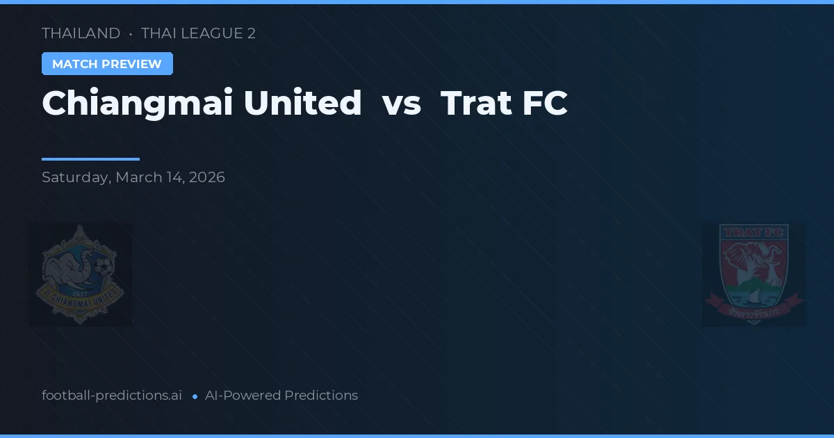 Chiangmai United - Trat — maç tahmini ve önizleme