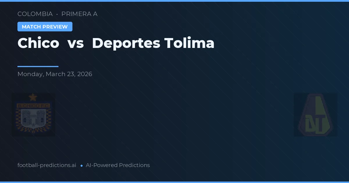 Chico vs Deportes Tolima — Prognose und Spielvorschau