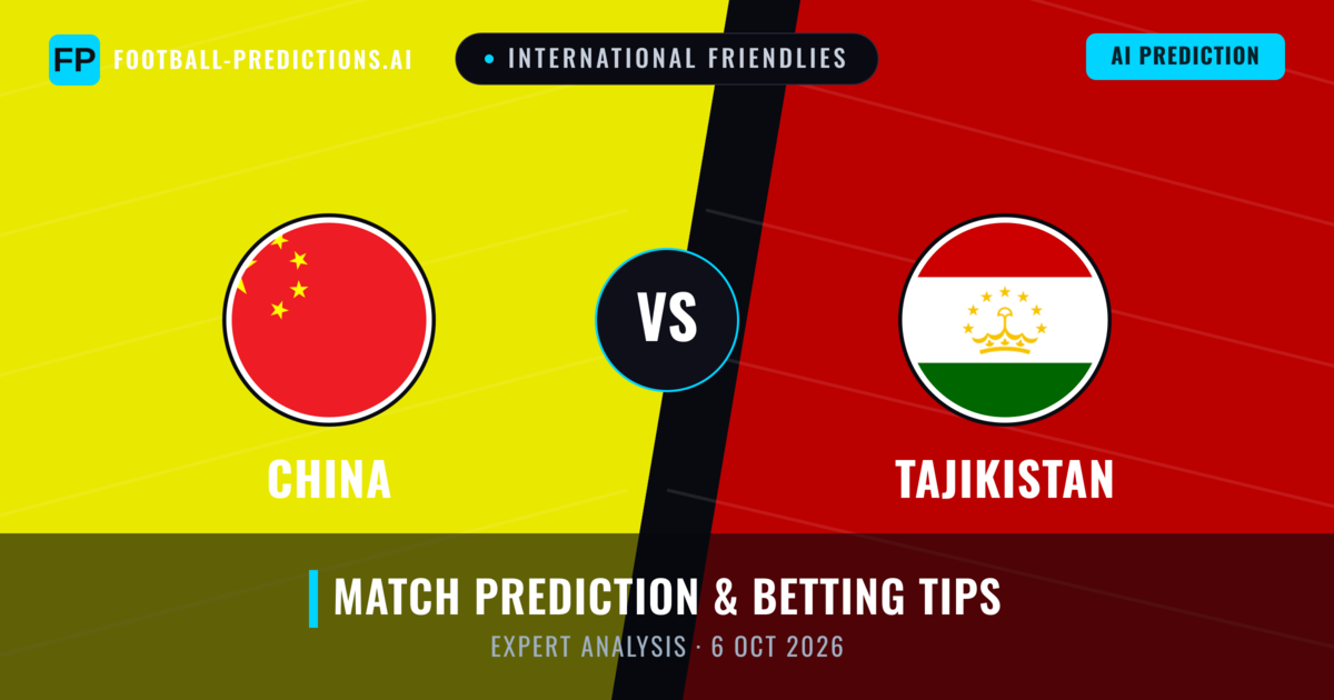 China vs Tajikistan — match prediction & preview