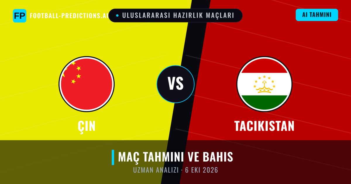 Çin - Tacikistan — maç tahmini ve önizleme