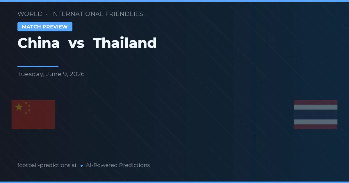 Cina vs Thailandia — pronostico e anteprima del match