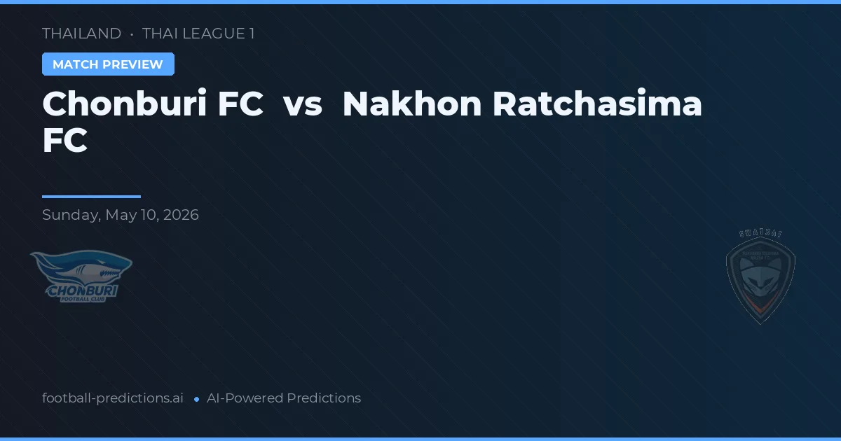 Chonburi - Nakhon Ratchasima — maç tahmini ve önizleme