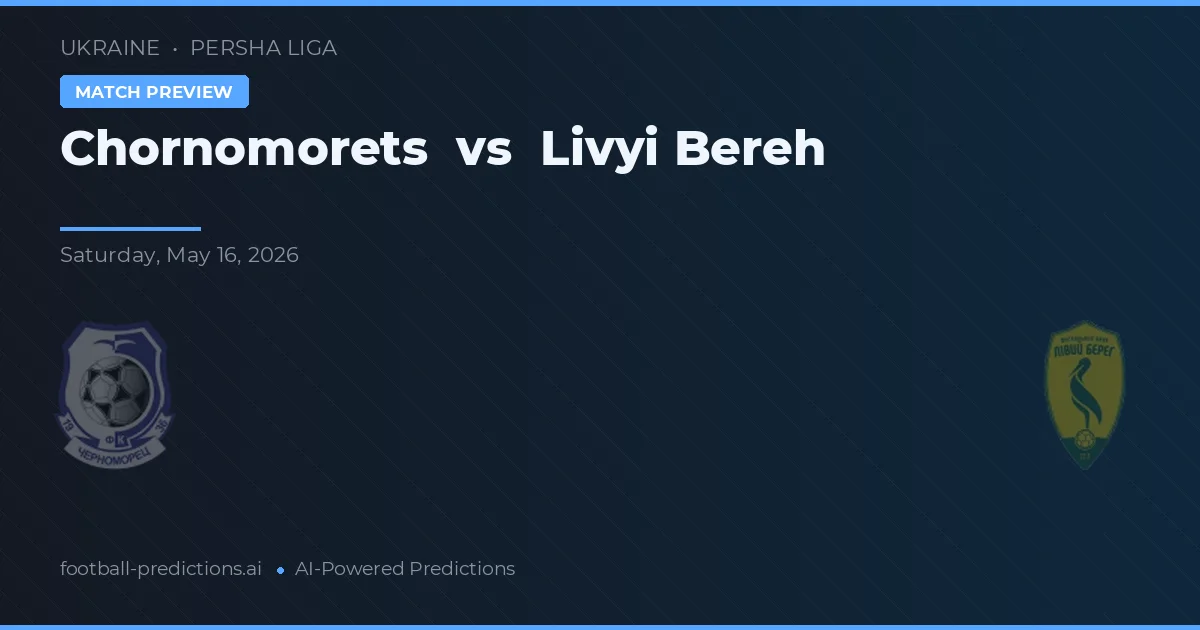 Chornomorets vs Livyi Bereh — pronostico e anteprima del match