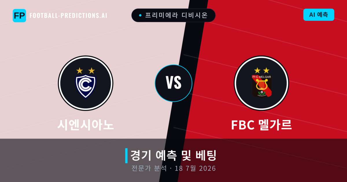 시엔시아노 대 FBC 멜가르 — 경기 예측 및 프리뷰