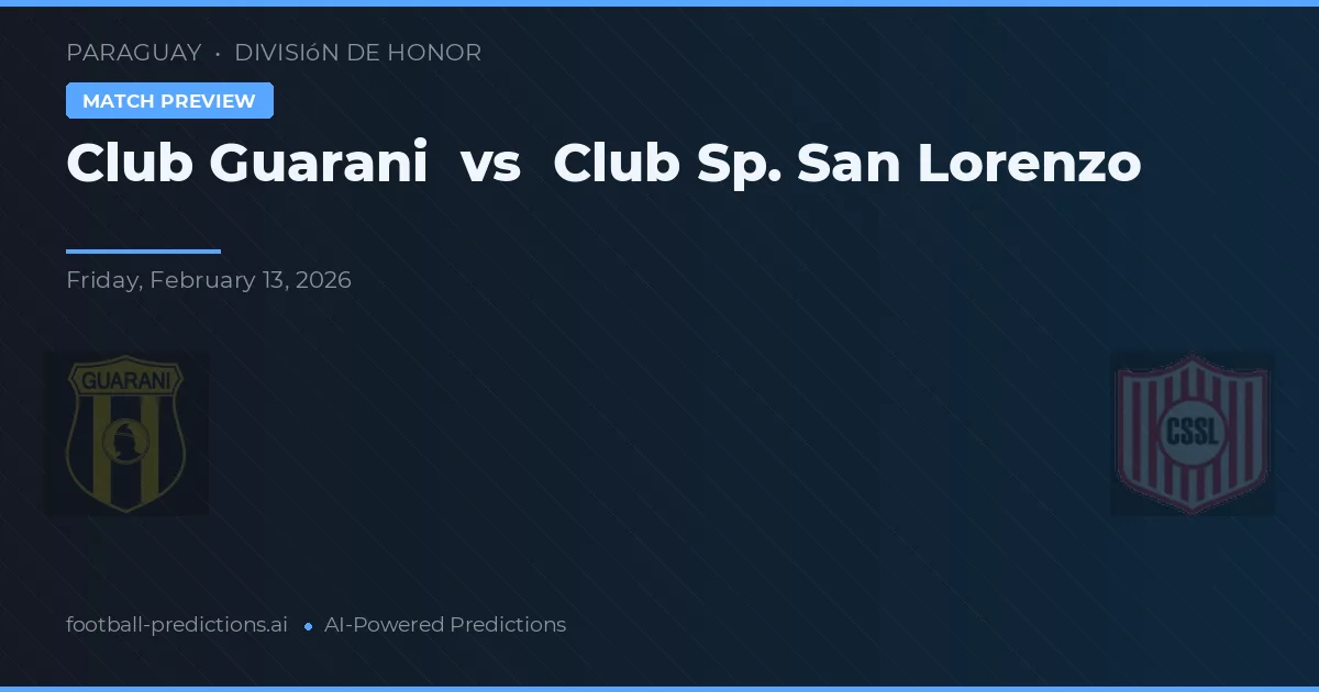 Club Guarani vs Club Sp. San Lorenzo — Prognose und Spielvorschau