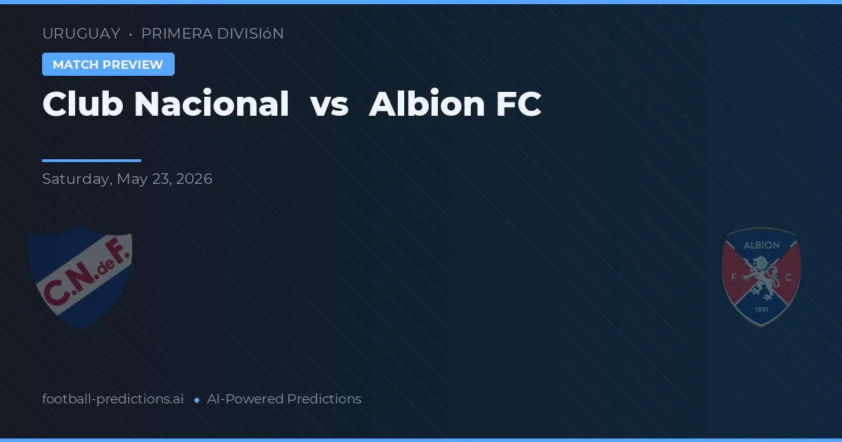Club Nacional - Albion FC — maç tahmini ve önizleme
