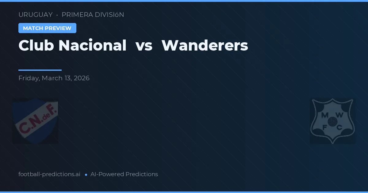 Club Nacional - Wanderers — maç tahmini ve önizleme