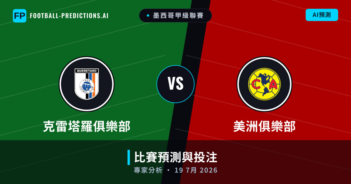 克雷塔羅俱樂部 vs 美洲俱樂部 — 比赛预测和前瞻