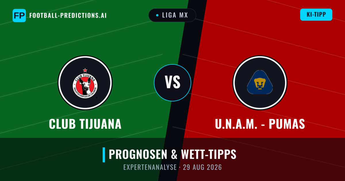 Club Tijuana vs U.N.A.M. - Pumas — Prognose und Spielvorschau