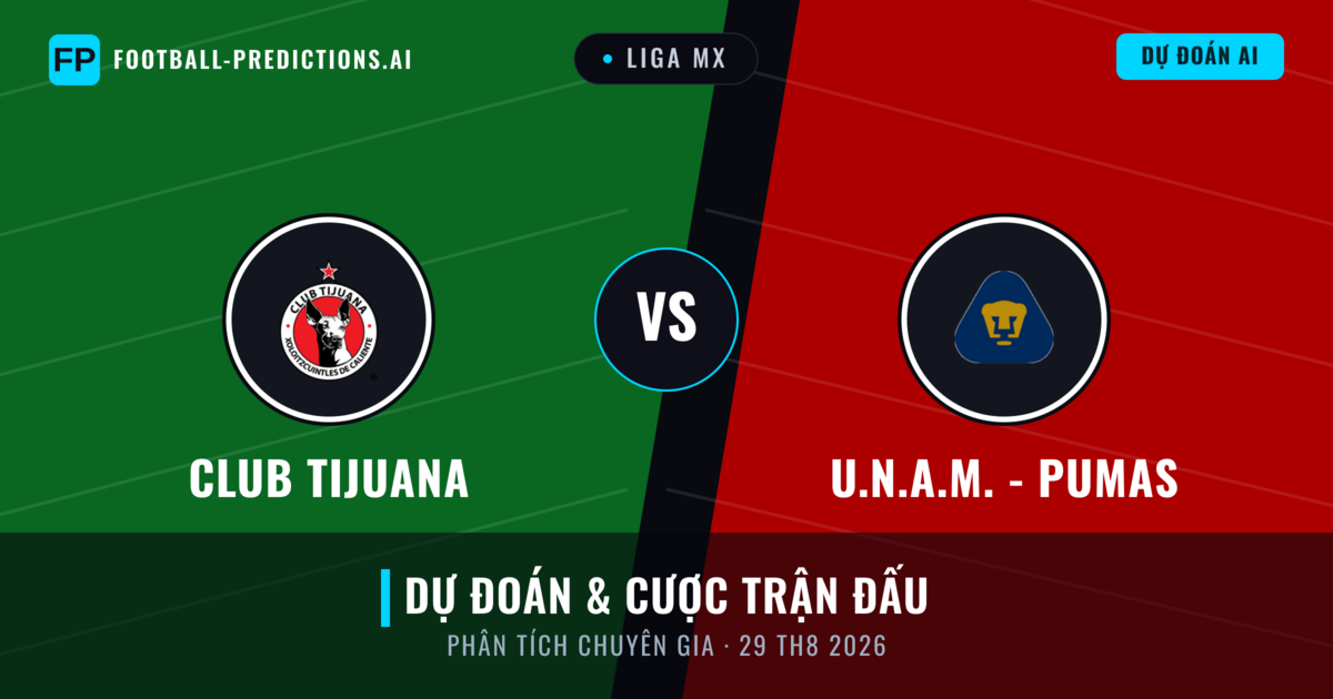 Club Tijuana vs U.N.A.M. - Pumas — dự đoán và xem trước trận đấu